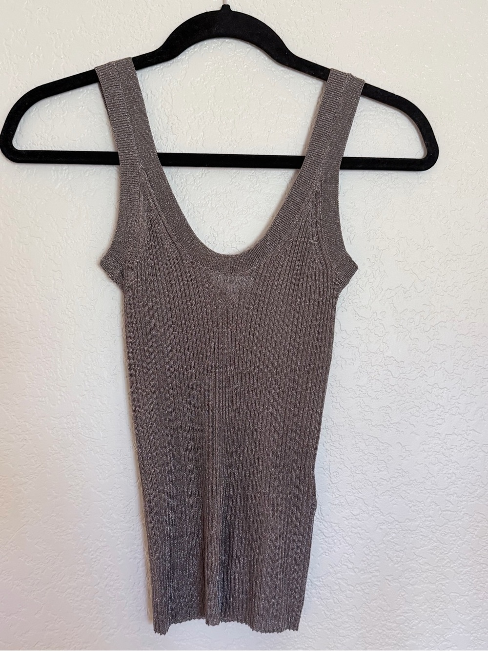 Reiss Metallic Ribbed Knit Tank Top XS